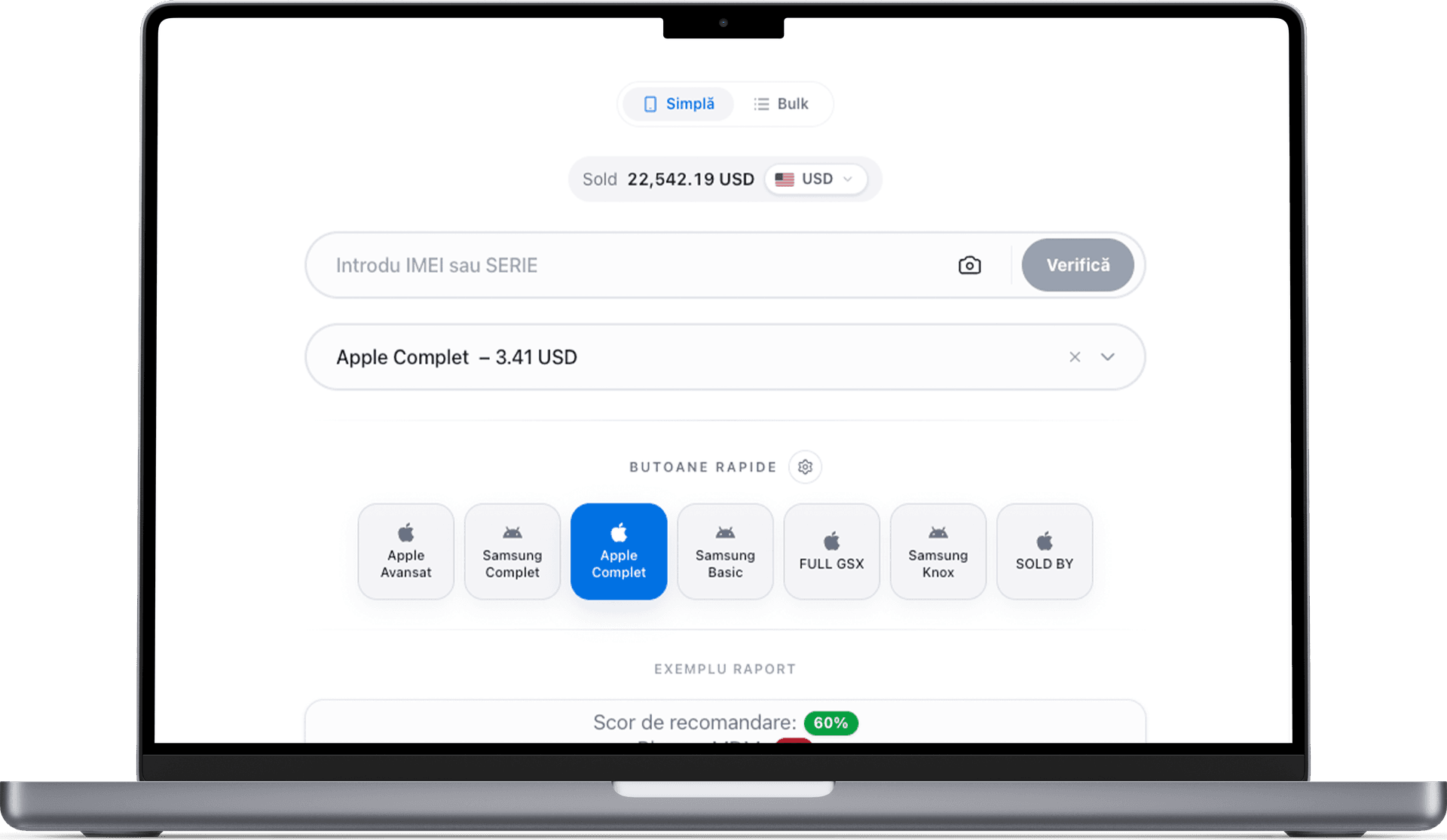 Preview desktop pentru zona PRO